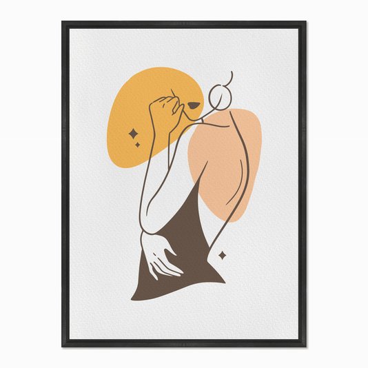 Quadro em Tela Canvas Silhueta Mulher de Lado