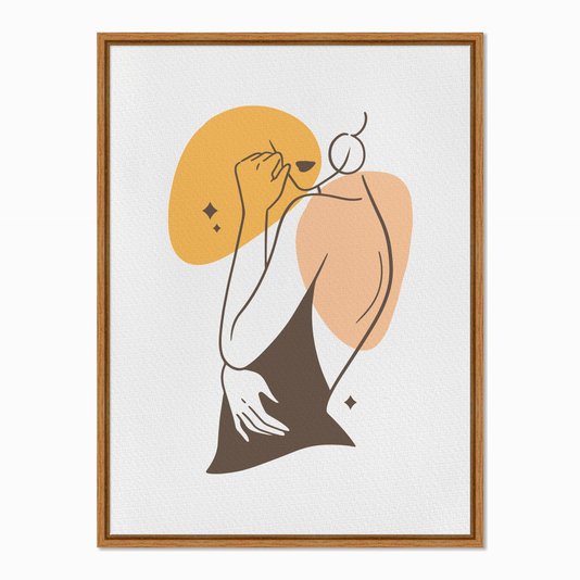 Quadro em Tela Canvas Silhueta Mulher de Lado