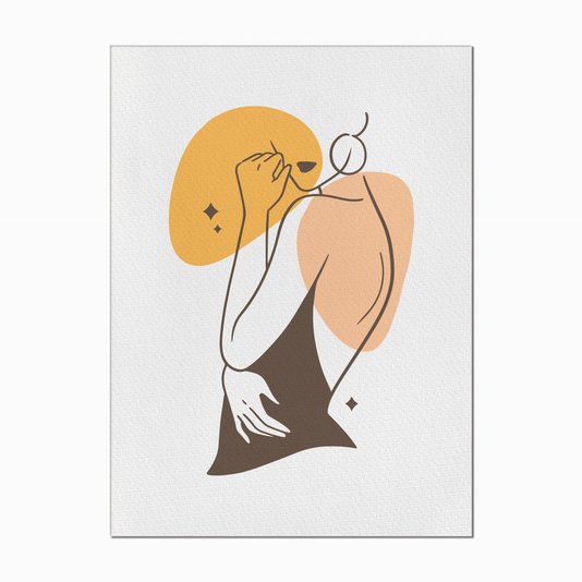Quadro em Tela Canvas Silhueta Mulher de Lado