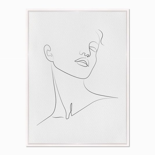 Quadro em Tela Canvas Silhueta Mulher Preto e Branco
