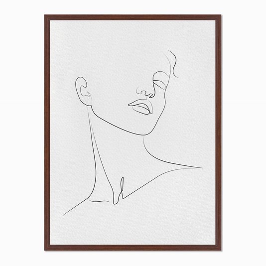 Quadro em Tela Canvas Silhueta Mulher Preto e Branco