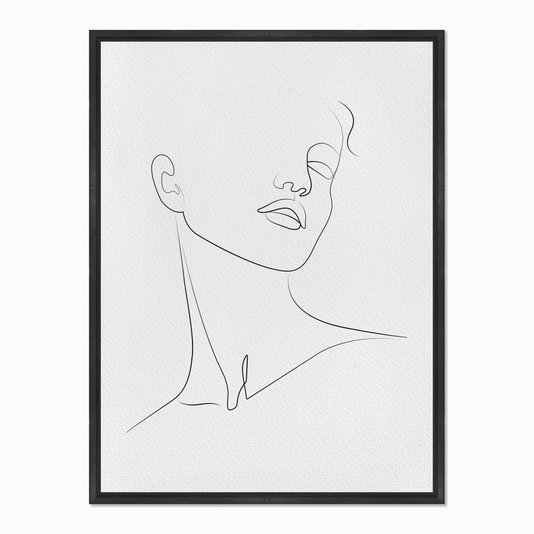 Quadro em Tela Canvas Silhueta Mulher Preto e Branco