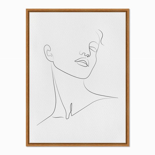 Quadro em Tela Canvas Silhueta Mulher Preto e Branco