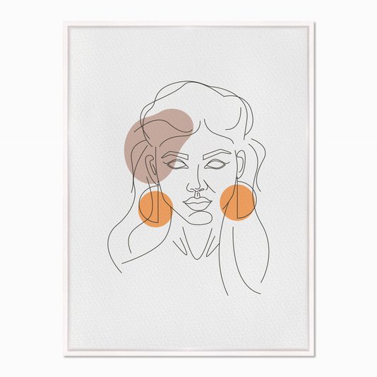 Quadro em Tela Canvas Silhueta Rosto de Mulher com Detalhes