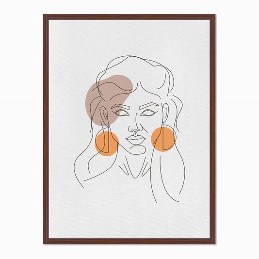 Quadro em Tela Canvas Silhueta Rosto de Mulher com Detalhes
