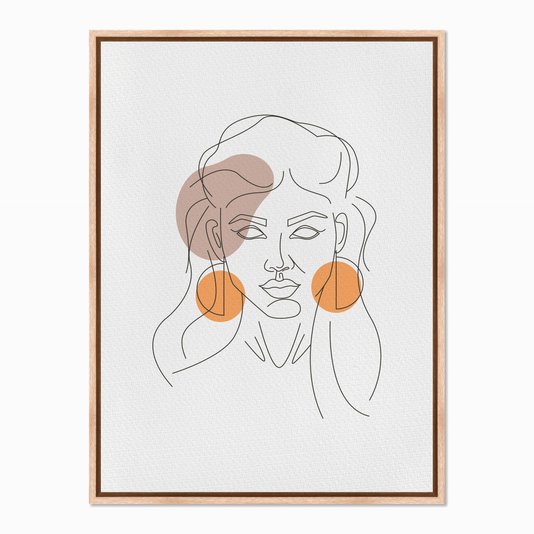Quadro em Tela Canvas Silhueta Rosto de Mulher com Detalhes
