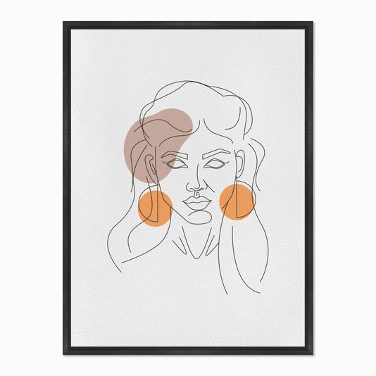 Quadro em Tela Canvas Silhueta Rosto de Mulher com Detalhes