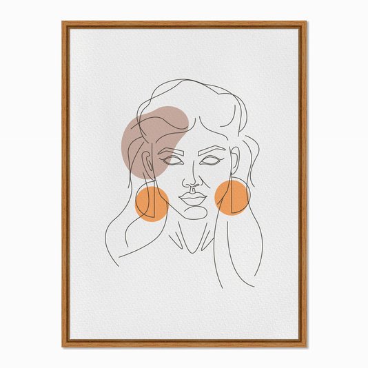 Quadro em Tela Canvas Silhueta Rosto de Mulher com Detalhes