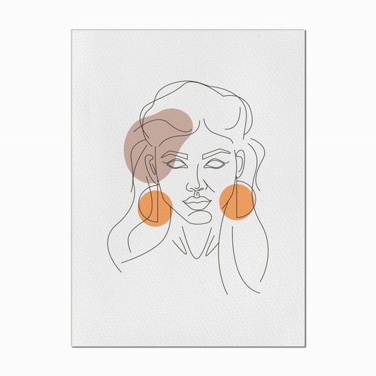 Quadro em Tela Canvas Silhueta Rosto de Mulher com Detalhes