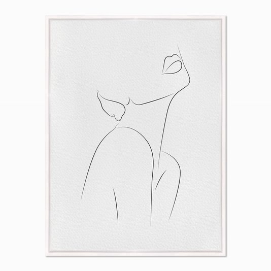 Quadro em Tela Canvas Silhueta Traço Feminino Preto e Branco