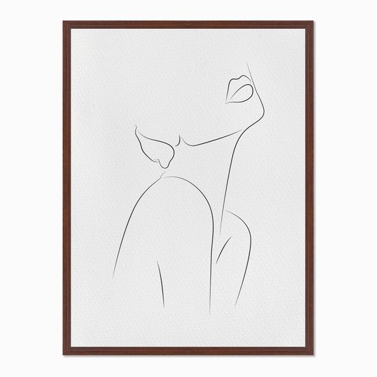Quadro em Tela Canvas Silhueta Traço Feminino Preto e Branco