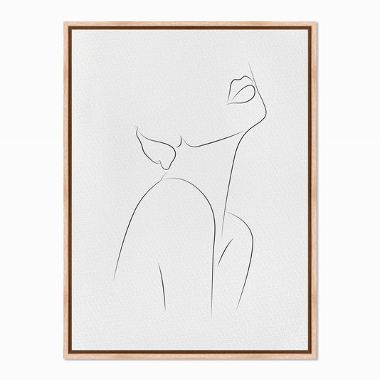 Quadro em Tela Canvas Silhueta Traço Feminino Preto e Branco