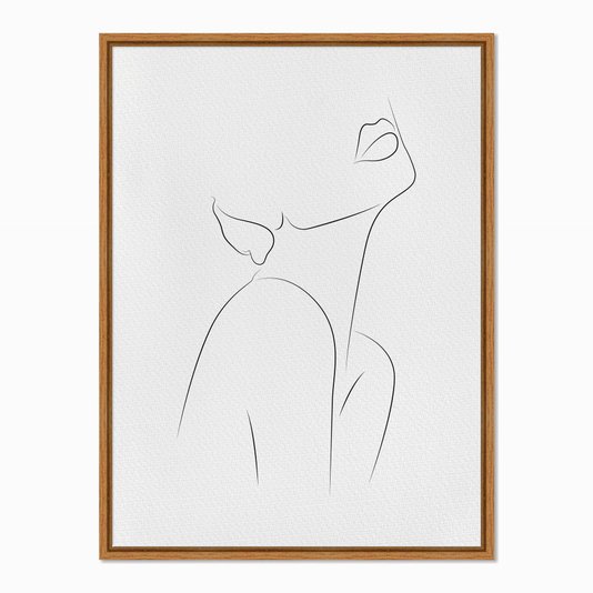 Quadro em Tela Canvas Silhueta Traço Feminino Preto e Branco