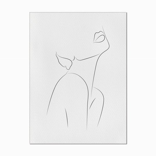 Quadro em Tela Canvas Silhueta Traço Feminino Preto e Branco