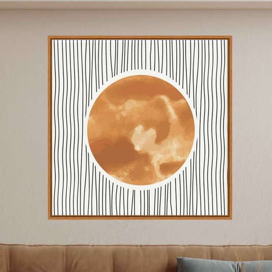Quadro Em Tela Canvas Sol Sobre Linhas Estilo Japandi