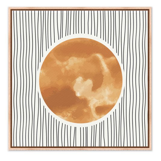 Quadro Em Tela Canvas Sol Sobre Linhas Estilo Japandi