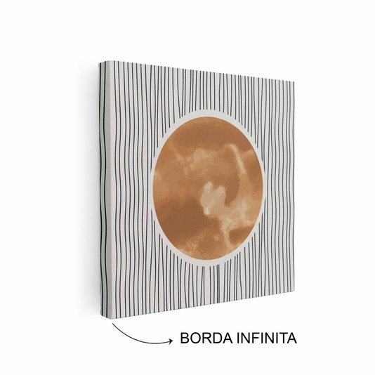 Quadro Em Tela Canvas Sol Sobre Linhas Estilo Japandi
