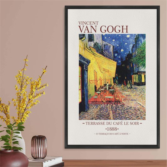 Quadro em Tela Canvas Terraço do Café à Noite de Van Gogh