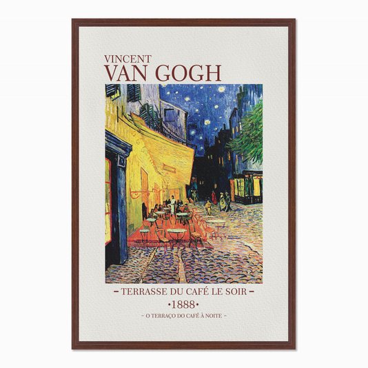 Quadro em Tela Canvas Terraço do Café à Noite de Van Gogh