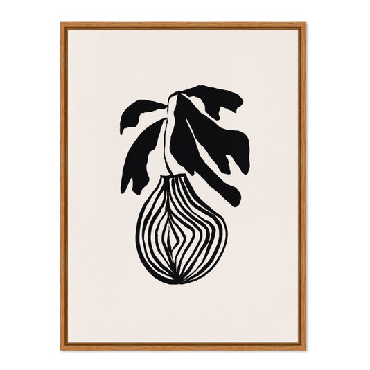 Quadro Em Tela Canvas Vaso De Planta Minimalista Japonês Estilo Japandi