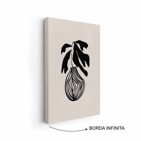 Quadro Em Tela Canvas Vaso De Planta Minimalista Japonês Estilo Japandi