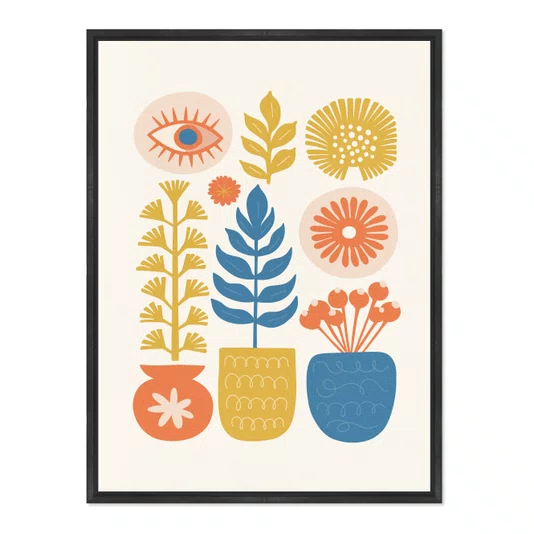 Quadro Em Tela Canvas Vasos Botânicos Estilo Modern Heritage