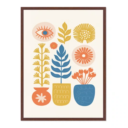 Quadro Em Tela Canvas Vasos Botânicos Estilo Modern Heritage