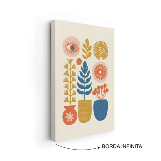 Quadro Em Tela Canvas Vasos Botânicos Estilo Modern Heritage