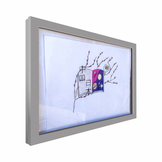 Quadro Expositor Moldura Guarda Desenhos para Folhas A4 - 1,5x2,5