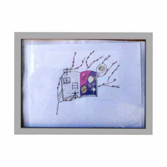 Quadro Expositor Moldura Guarda Desenhos para Folhas A4 - 1,5x2,5
