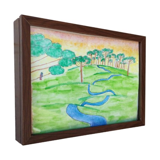 Quadro Expositor Moldura Guarda Desenhos para Folhas A4 - 1,5x4