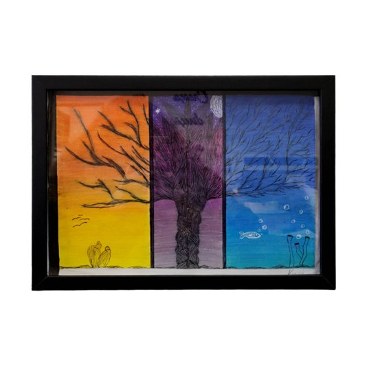Quadro Expositor Moldura Guarda Desenhos para Folhas A4 - 1,5x4