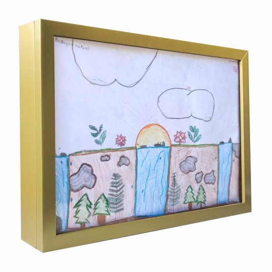Quadro Expositor Moldura Guarda Desenhos para Folhas A4 - 1,5x4