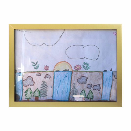 Quadro Expositor Moldura Guarda Desenhos para Folhas A4 - 1,5x4