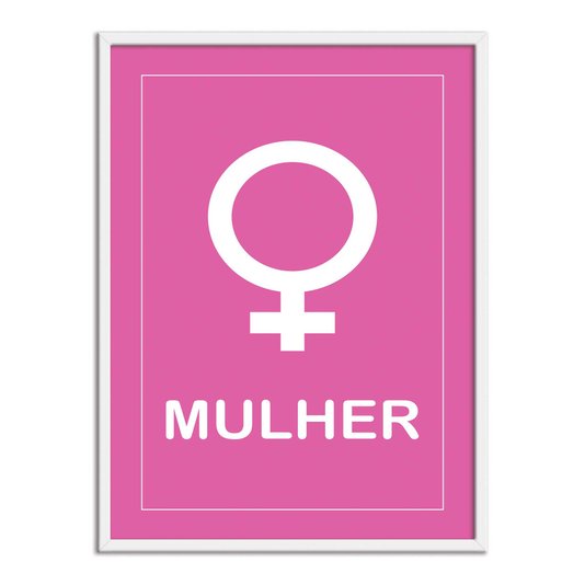 Quadro Indicativo para Banheiro com Símbolo Feminino