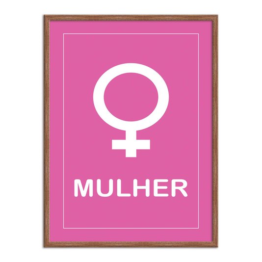 Quadro Indicativo para Banheiro com Símbolo Feminino