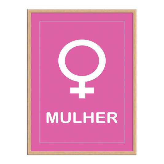 Quadro Indicativo para Banheiro com Símbolo Feminino