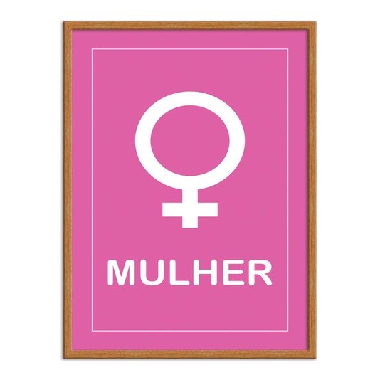 Quadro Indicativo para Banheiro com Símbolo Feminino