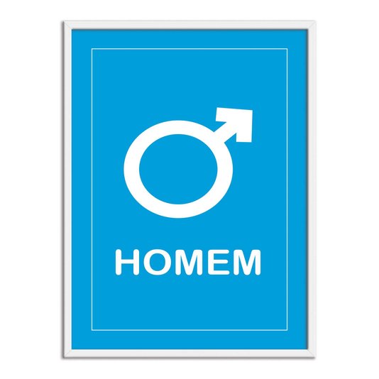 Quadro Indicativo para Banheiro com Símbolo Masculino