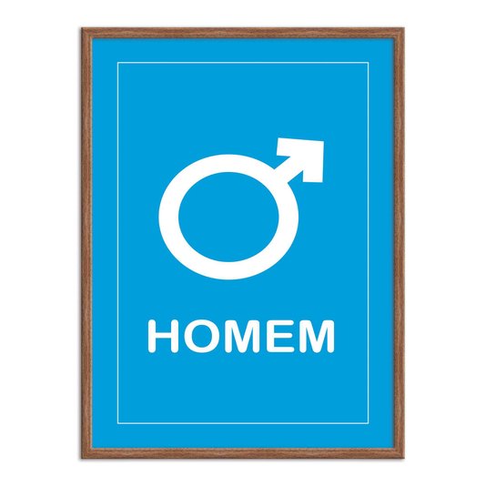 Quadro Indicativo para Banheiro com Símbolo Masculino