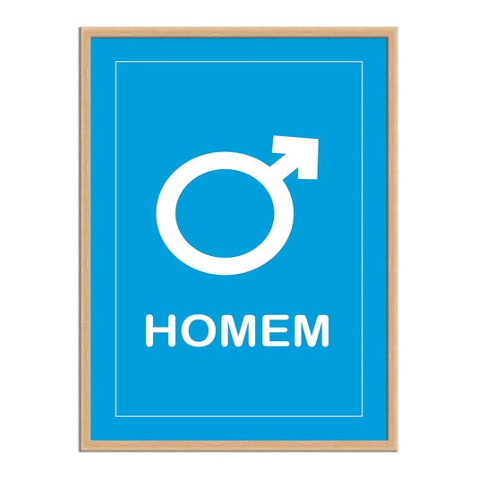 Quadro Indicativo para Banheiro com Símbolo Masculino