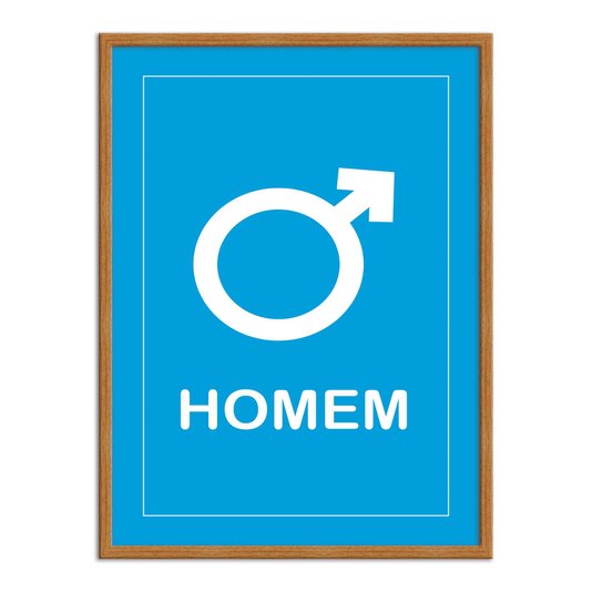Quadro Indicativo para Banheiro com Símbolo Masculino