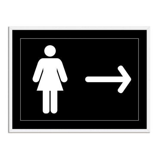 Quadro Indicativo para Banheiro Feminino - Direita