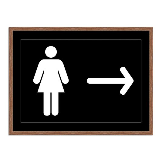 Quadro Indicativo para Banheiro Feminino - Direita