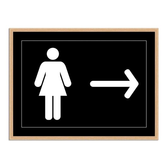 Quadro Indicativo para Banheiro Feminino - Direita