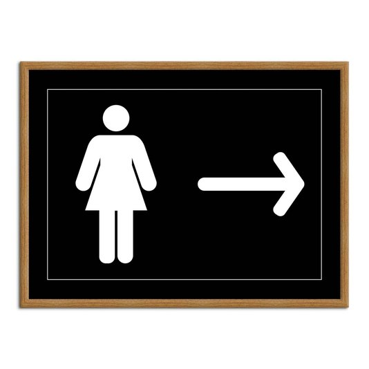 Quadro Indicativo para Banheiro Feminino - Direita