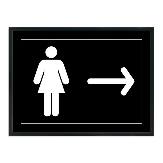 Quadro Indicativo para Banheiro Feminino - Direita