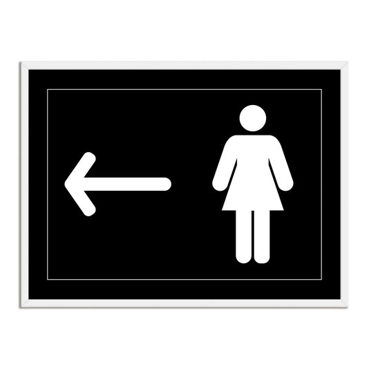 Quadro Indicativo para Banheiro Feminino - Esquerda