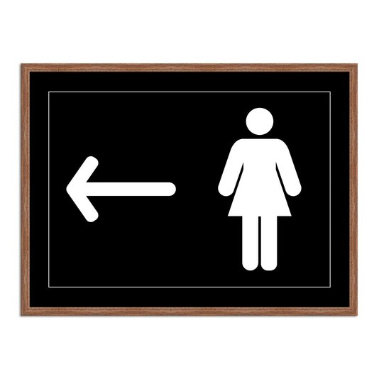 Quadro Indicativo para Banheiro Feminino - Esquerda