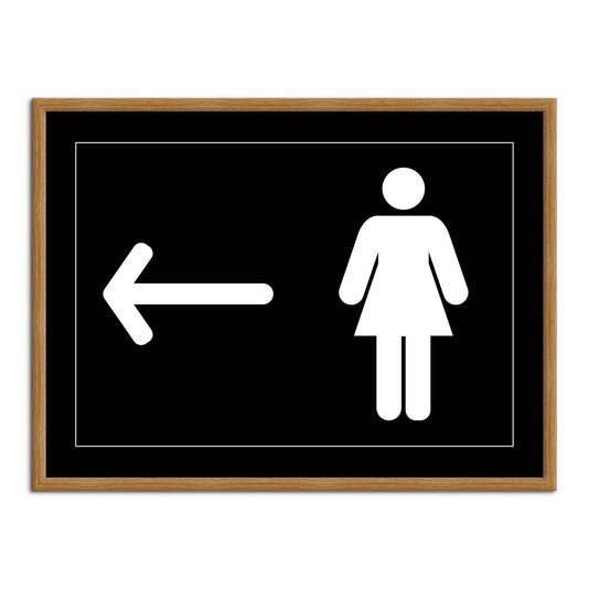 Quadro Indicativo para Banheiro Feminino - Esquerda